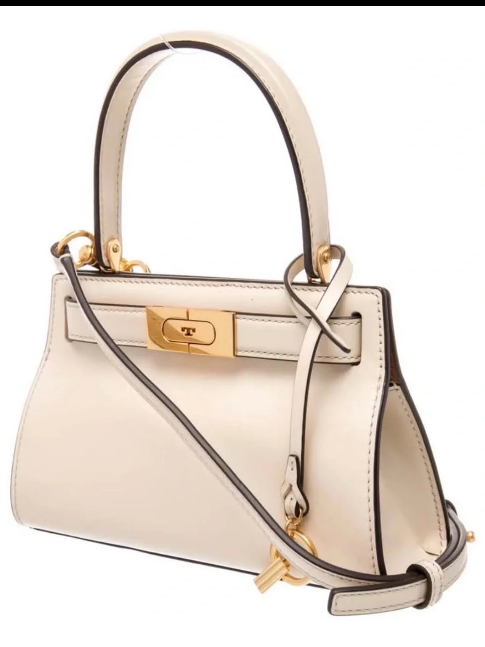 Tory Burch Leather Lee Radziwill Petite Leather Top-Handle Crossbody Bag